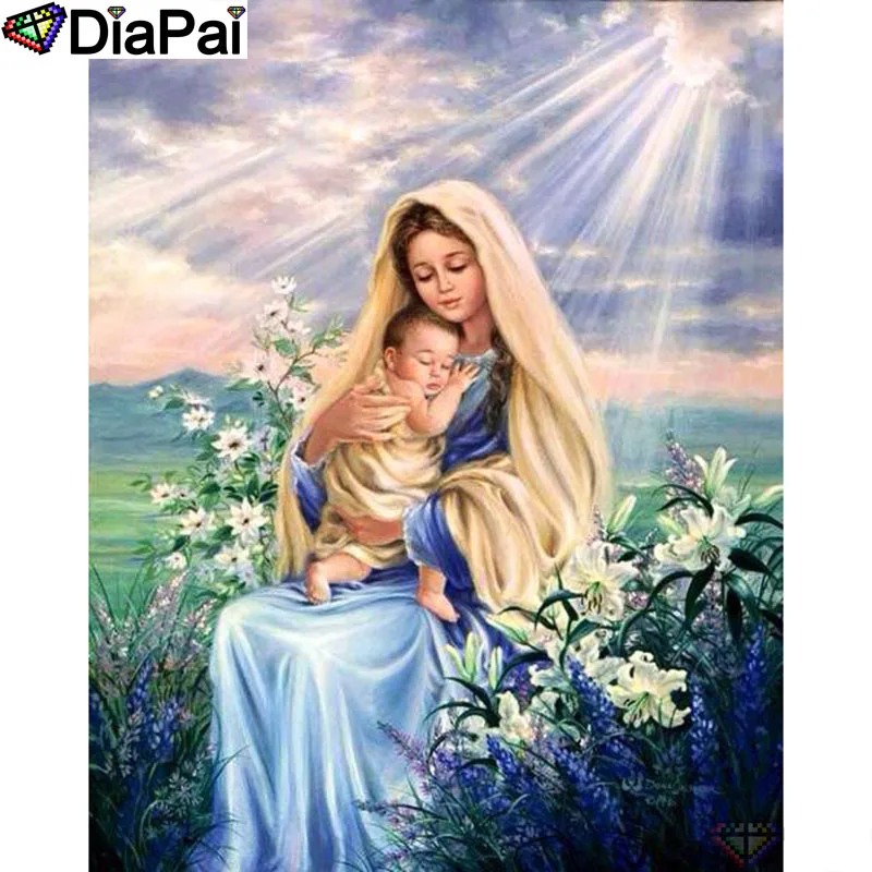 

DIAPAI Diamond Painting 5D DIY 100% Full Square/Round Drill "Woman child" Diamond Embroidery Cross Stitch 3D Decor A24682