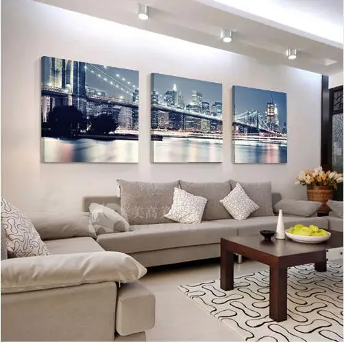 3 Pieces The Peach Blossom Lake Landscape Print Paintings Canvas Painting Home Decorative Pictures Abstract Living Room | Дом и сад