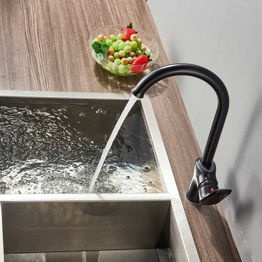 Гусиная шея кухонный кран с одной ручкой вращающийся Носик Ванная комната и