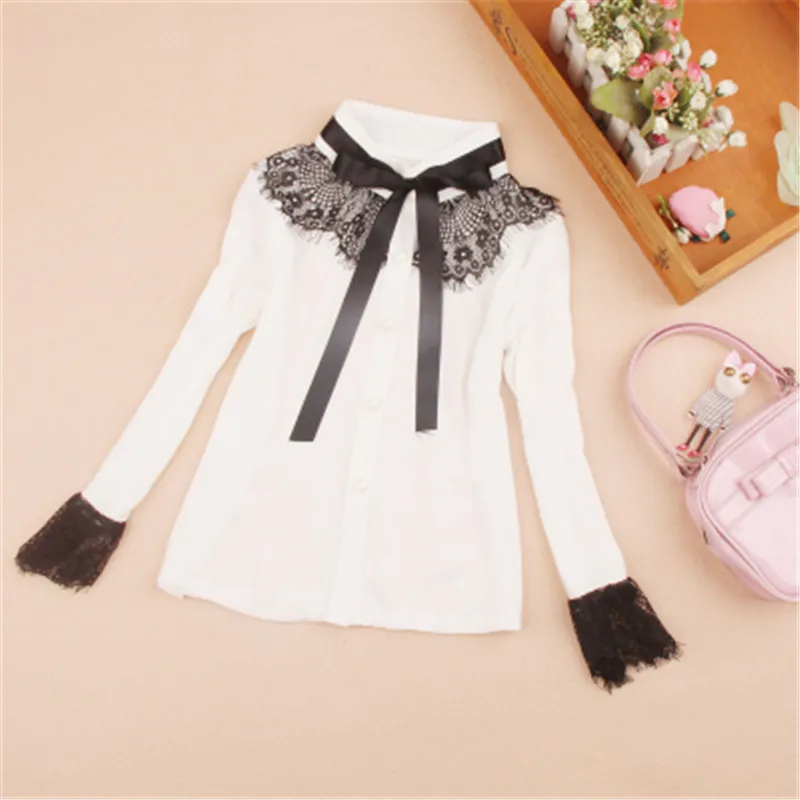 От 2 до 16 лет Блузка для девочек коллекция 2017 года Осенние шифоновые топы с