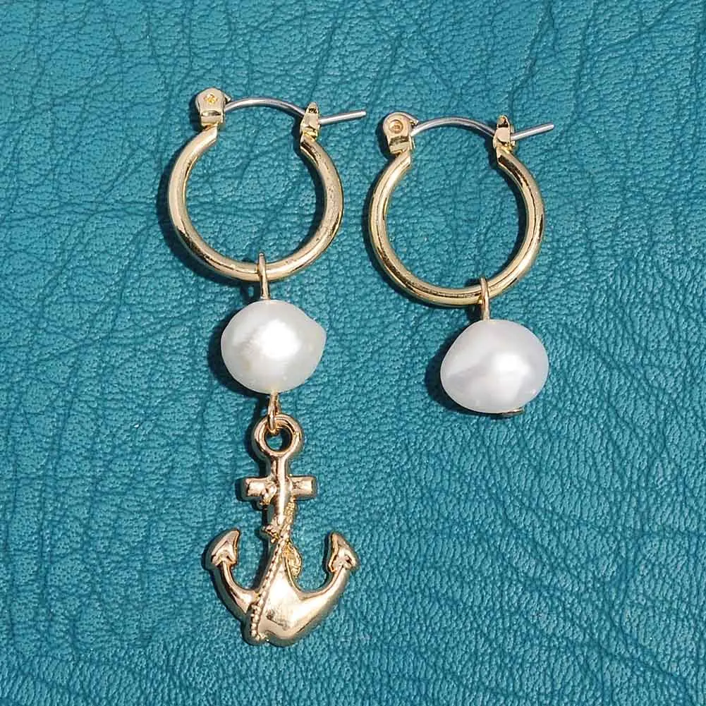 Серьги-кольца, корейские жемчужные серьги-кольца для женщин, жемчужные кольца, золотые серьги-кольца, корейские жемчужные серьги, вечерние серьги, подарок для женщин - Окраска металла: 06
