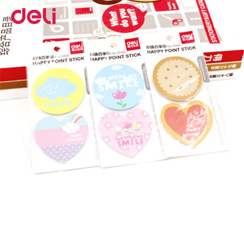 Милые кавайные конфеты Deli блокнот с бумажными наклейками мультяшный Кот для