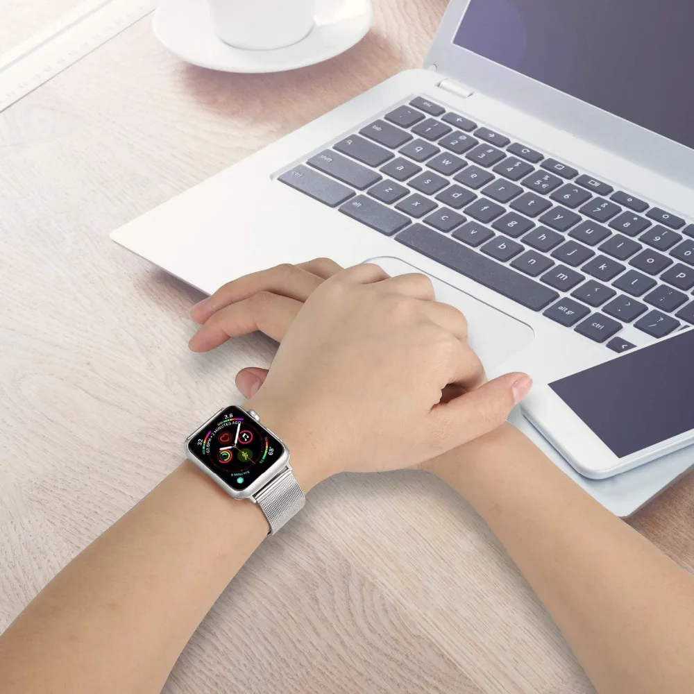 Миланская петля для apple watch, ремешок 4, 3, 44 мм, 42 мм, iwatch, ремешок correa aple, часы 38 мм, 40 мм, браслет из нержавеющей стали, аксессуары