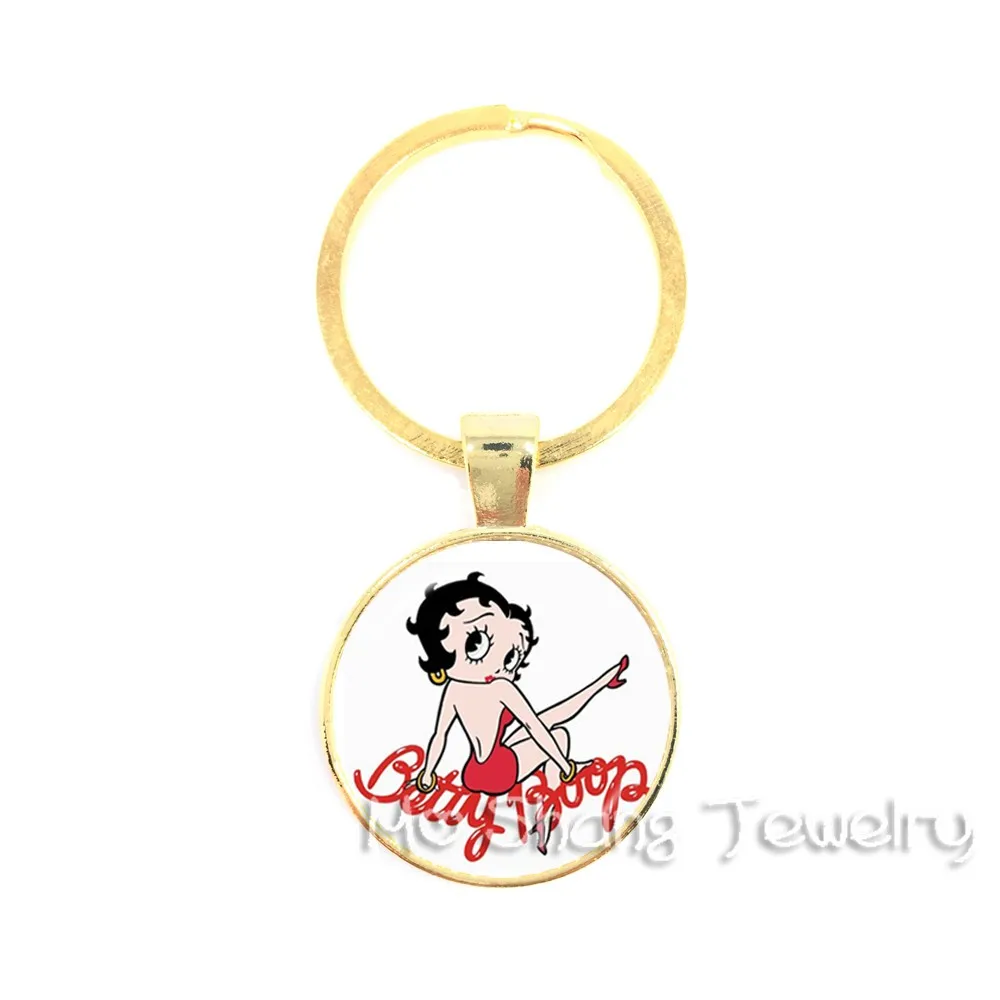 Новинка года Betty Boop брелоки милый мультфильм Античная бронза с покрытием брелок кольцо ювелирные изделия Сексуальная Betty Boop брелок для ключей