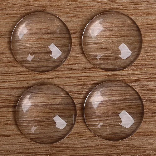 25mm 10pcs Top 8/10/12/14/16/18/20/25/30mm Round Flat Back Transparent Clear Magnifying Glass Cabochon Cameo Cover For DIY Jewelry Making - Цвет: 25mm 10pcs