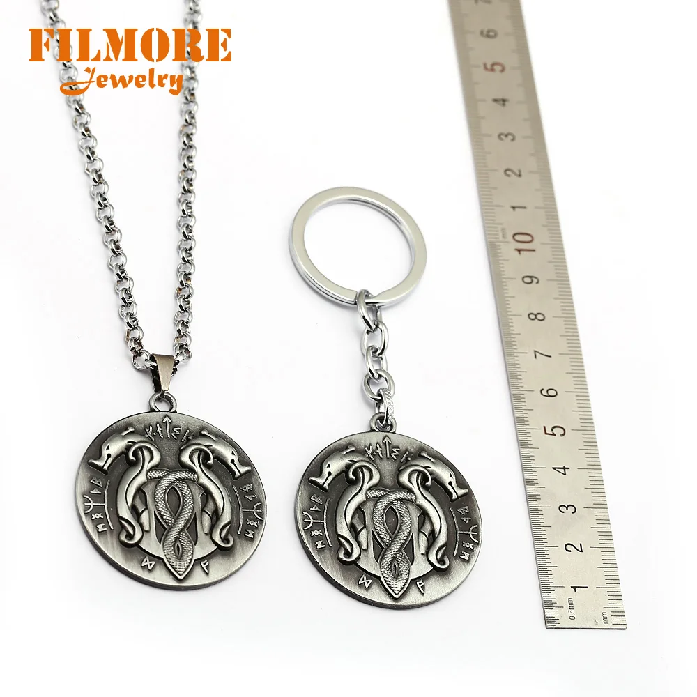 Filmore Game Jewelry God of War 4 Kratos массивное ожерелье World Snake роспись логотип звеньевая цепь