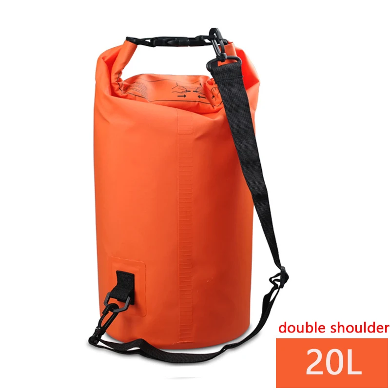 20L orange 5/10/20L Открытый Портативный рафтинг Дайвинг сухой мешок ПВХ водонепроницаемый складной плавательный хранения сумка для речного треккинга - Цвет: 20L orange