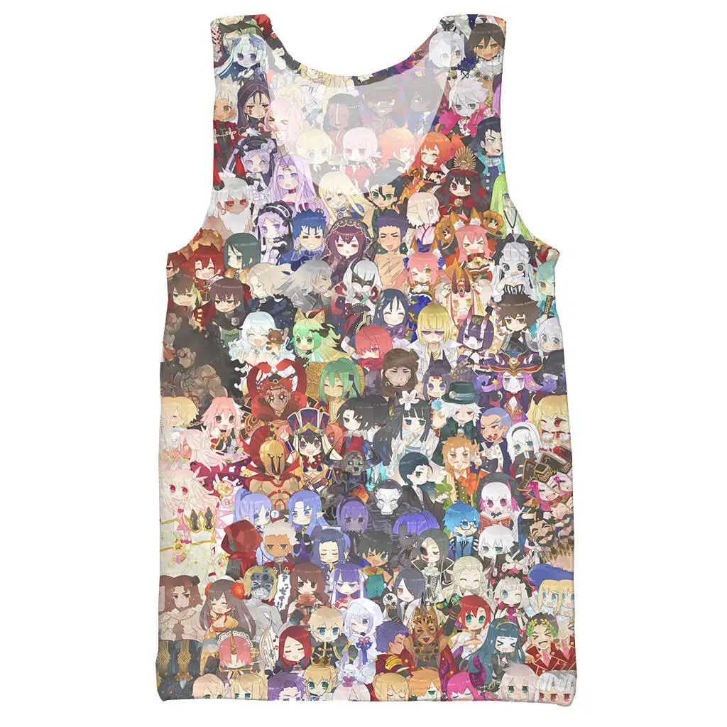 Майка с 3D принтом для мужчин и женщин модная крутая летняя майка Аниме Судьба