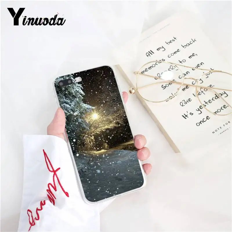 Yinuoda Пейзаж Зима светильник для снежной погоды на мягкой чехол для телефона для iPhone 6S, 6 plus, 7, 7 plus, 8, 8 Plus, X Xs Макс 5 5S XR 10 11 11pro 11» бетонный завод