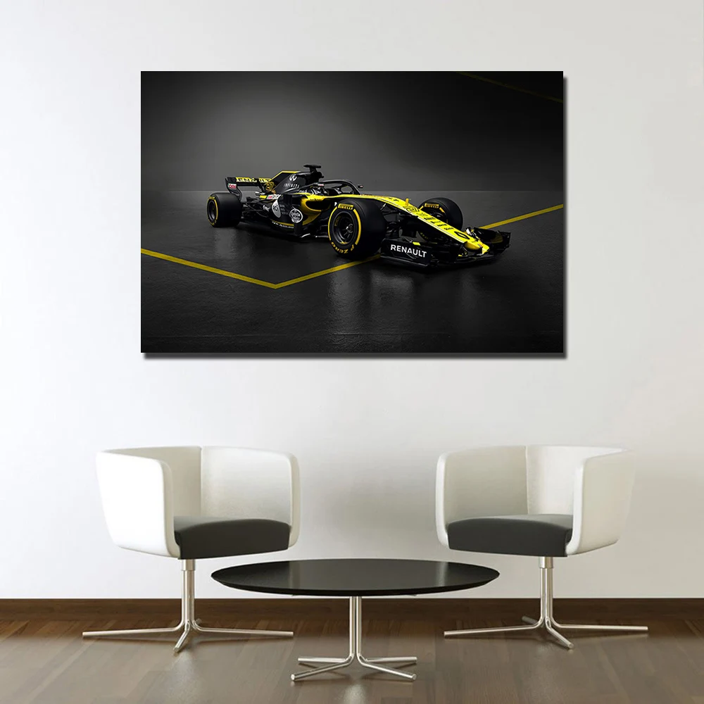 Renault RS18 F1 гоночный автомобиль постер печать на холсте в рамке подвесная Картина