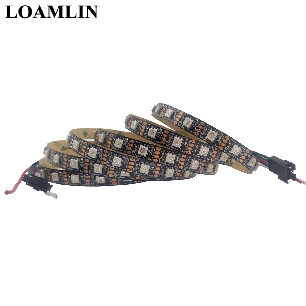 RGB Светодиодная лента SY8208B 8208 5050SMD двухсигнальная Адресуемая IC черный/белый PCB