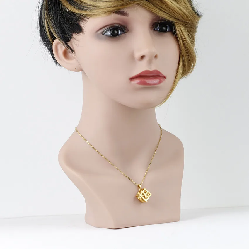 Cube Pendant 3D Minimal Geometric Necklace For Women Punk Jewelry Stainless Steel Charm Chain 2017 New Collier Femme Bijoux Bff | Украшения