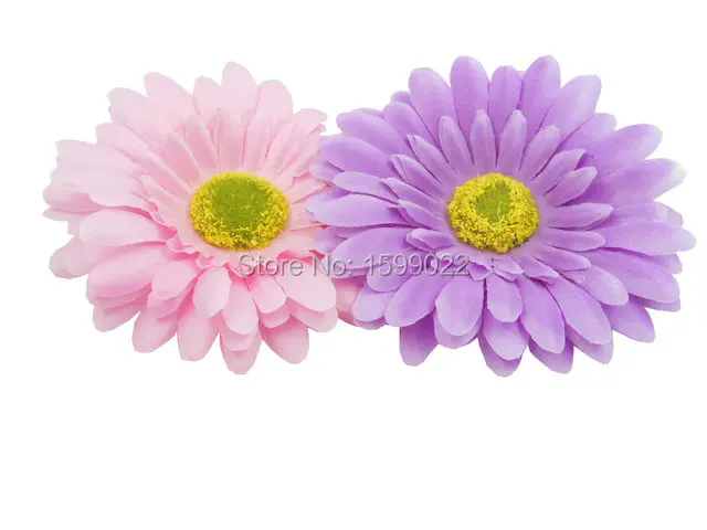 

2 Beach Gerbera Jamesonii Hairpiece Head Clips for Girls Pink Purple Women Brooch Hawaiian Hair Accessories for Women Headdress
