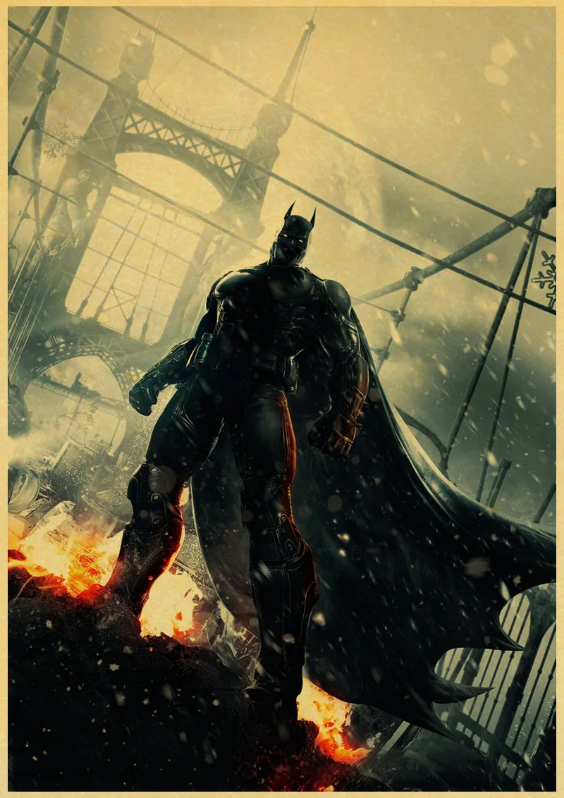 ВИНТАЖНЫЙ ПЛАКАТ DC Movie Бэтмен арт Печатный Ретро плакат домашний декор комнаты декоративная живопись винтажная Настенная картина