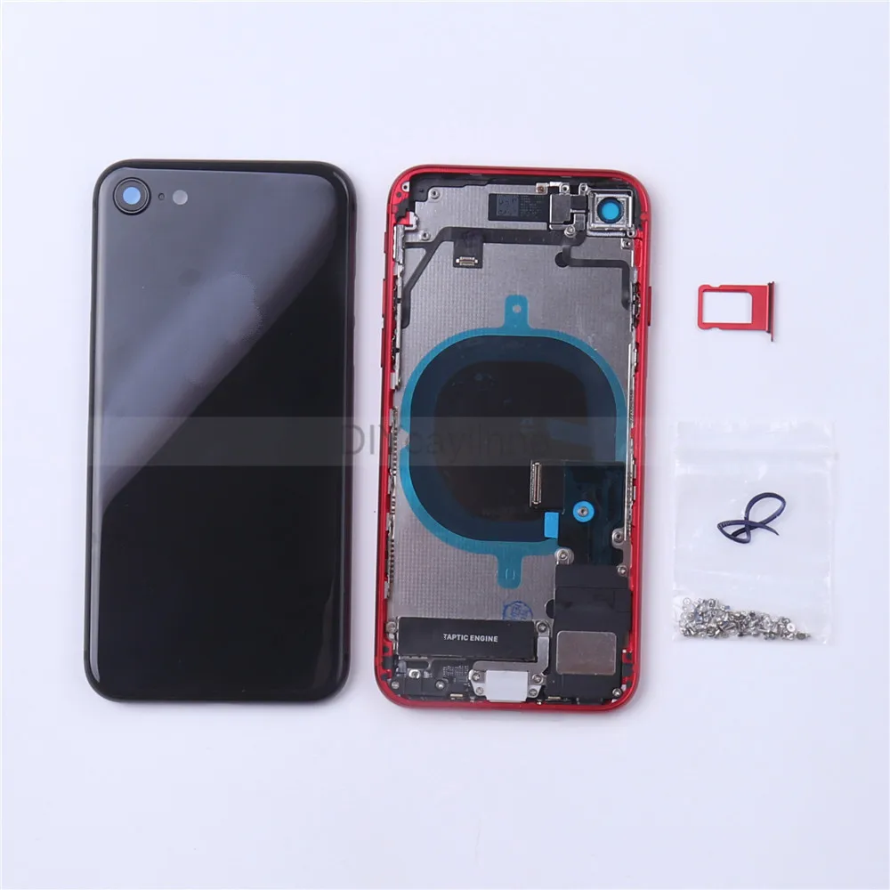 AAA задняя крышка корпуса с небольшими частями для iPhone 8 8plus X 8P средняя рамка с винтами кнопки Flex Замена