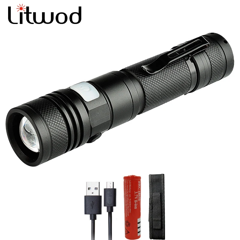 Litwod z30 1301 тактический светодиодный фонарь 4000 люмен XM L T6 масштабируемый 5 режимов