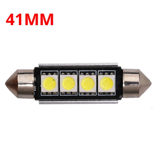 41MM-4LED 1х автомобильный фестон 31 мм 36 мм 39 мм 41 мм 5050 светодиодный фестон smd светильник CANBUS без ошибок c5w автомобиль Авто Чтение купольный светильник белый DC12V - Испускаемый цвет: 41MM-4LED