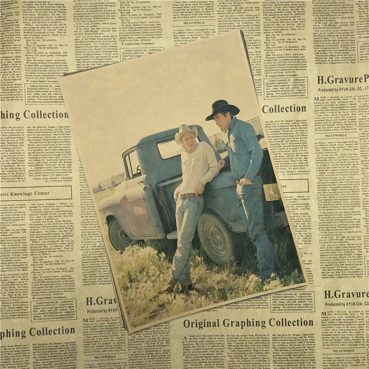 Brokeback горный Винтажный стиль ретро бумажный плакат настенный бар украшение дома