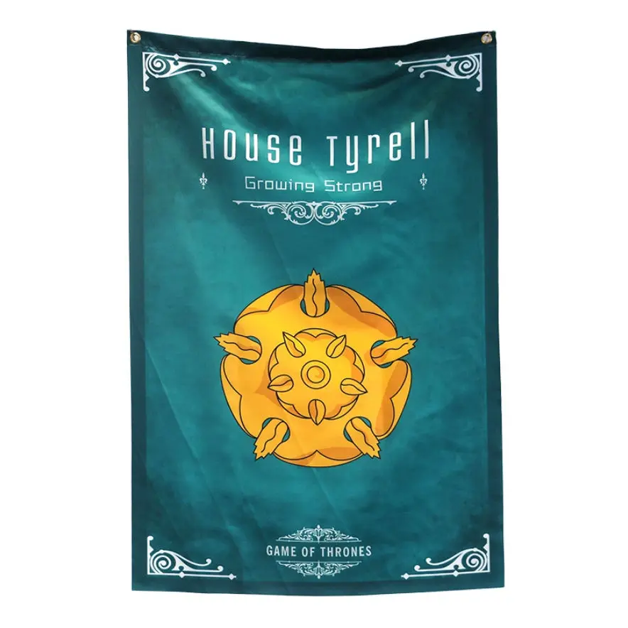 Tyrell Флаг "Игра престолов", флаг Старк, Талли, Таргариен, Ланнистер, Баратеон, Мартелл, Аррин, Грейджой, Тирелл, флаг 68*104 см - Цвет: Tyrell