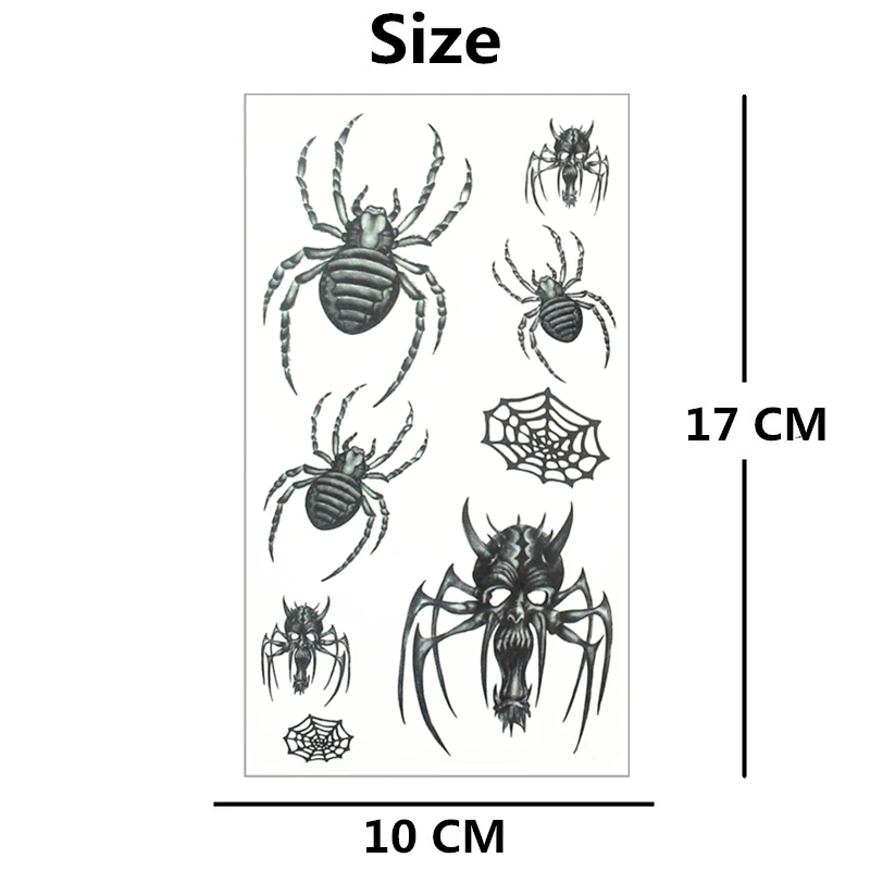 SHNAPIGN маленький паук Монстр временная татуировка боди арт вспышка Татуировка