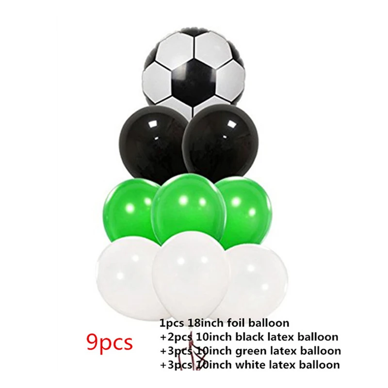9pcs set 1 комплект футбольные вечерние воздушные шары из фольги, Барселона футбольная для футбола, из Джерси, украшение для мальчика на день рождения, детский надувной шар, товары для игрушек - Цвет: 9pcs set