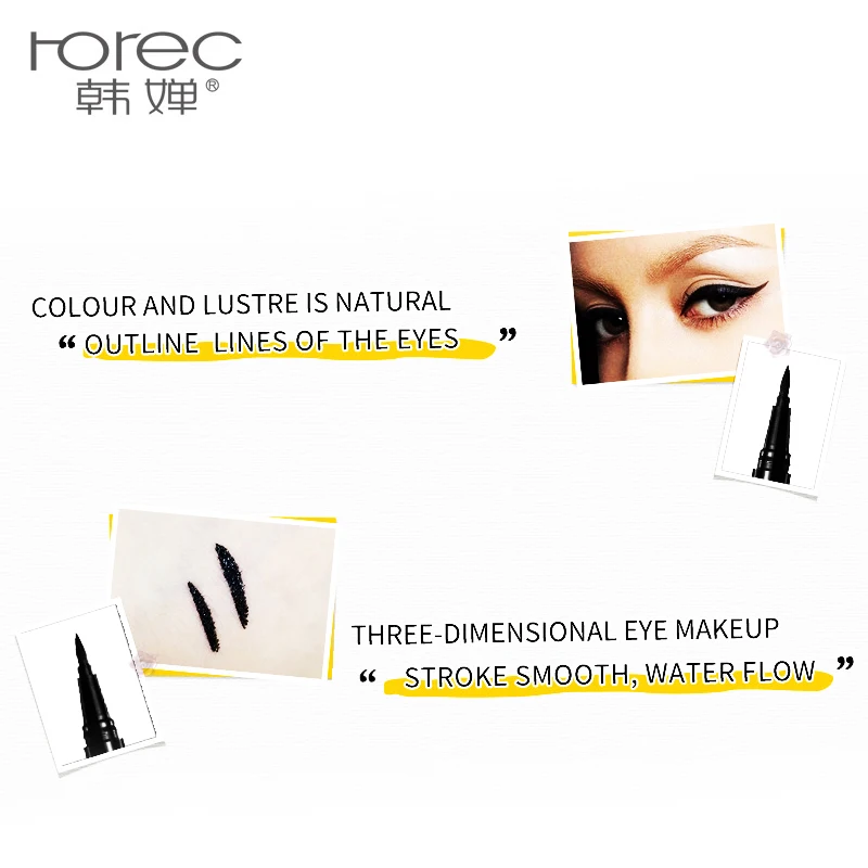 Атласная динамическая подводка для глаз черный карандаш долговечный легко