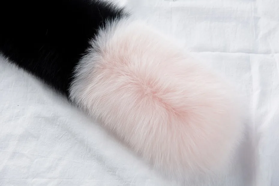 FXFURS, женские шарфы из натурального Лисьего меха, воротники, лоскутные натуральный мех лисы, глушители с зажимами, корейская мода для девушек