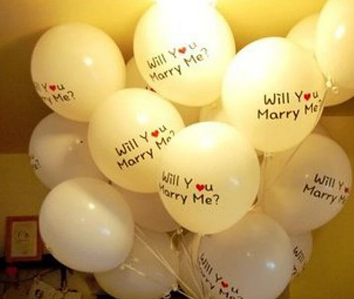12 дюймов/Mix Стиль выходи за меня замуж или Я ЛЮБЛЮ ТЕБЯ шар вечерние клипсы для