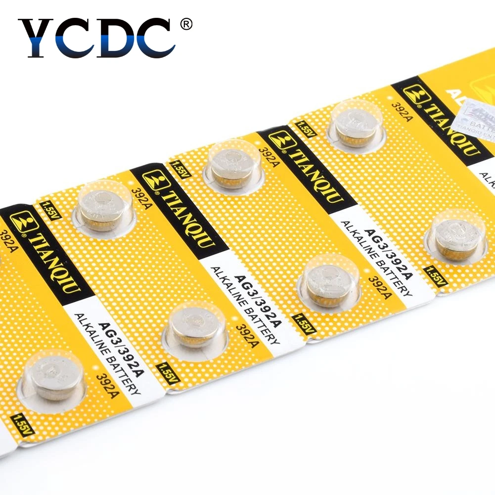 Дешевые 10x LR41 AG3 392A SR41SW 384 LR736 V3GA 192 1 55 V Кнопка батарея для монет часов лазерная