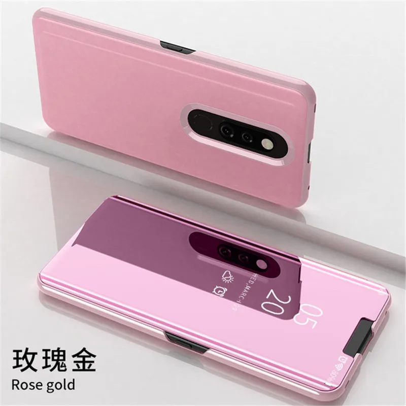 Умный зеркальный чехол для OPPO Realme 5 pro 2 3 X Lite, Роскошный кожаный флип-чехол с подставкой для F5 F7 F9 F11 A83 A3 S A7 A5 A9, чехол