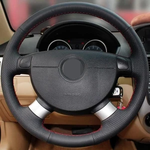 black artific leather steering wheel cover for the chevrolet aveo lova buick excelle daewoo gentra 2013 2015 lacetti 2006 2012 free global shipping