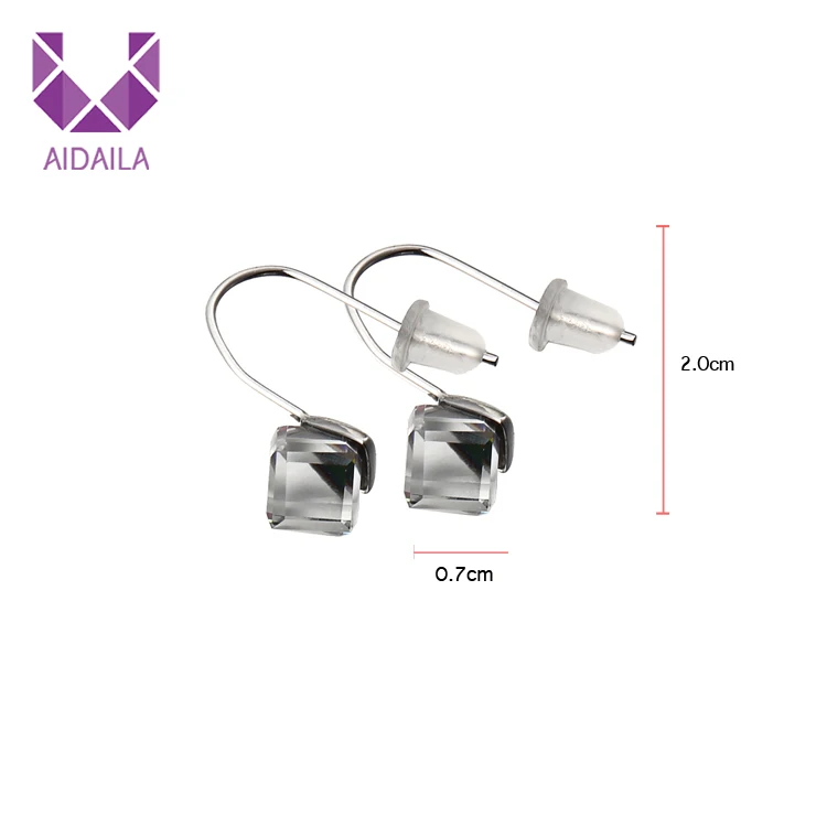 Small Cute Dangle Drop Earrings for Ladies with Big Cubic Zirconia Zircon Simple Design CZ | Украшения и аксессуары