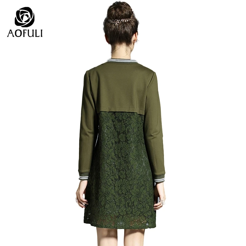 Модный длинный Тренч с кружевной отделкой L/XL/2XL/5XL Осеннее длинное зеленое пальто