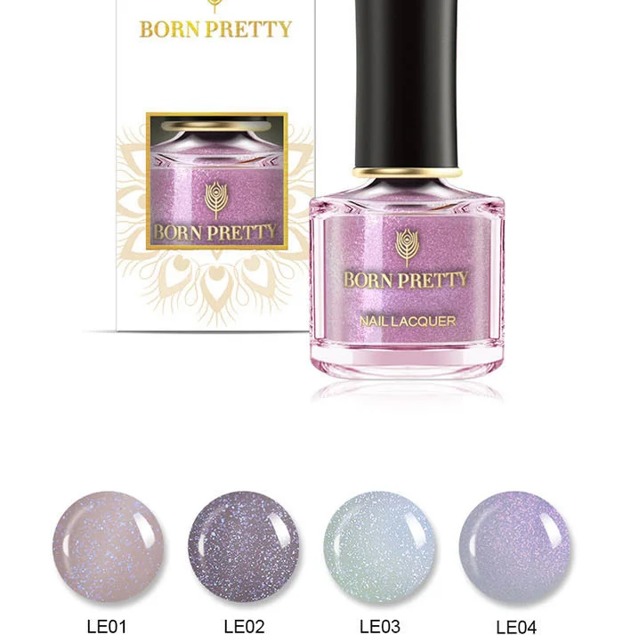 BORN PRETTY лак для ногтей 6 мл Блеск Розовый Фиолетовый лак мерцающий лак для ногтей
