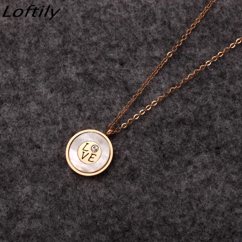 Elegant Love Pendant Necklace Stainless Steel Letters Gift for Women Lover Crystal Zircon Engagement Jewelry Anniversary чокер |