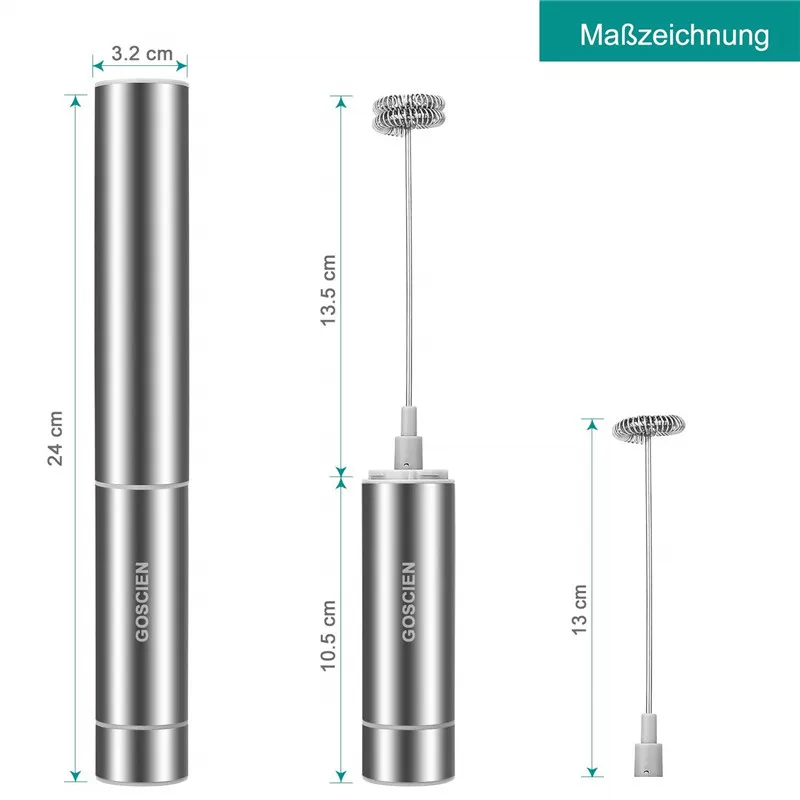 Молочный пенообразователь ручной портативный Миксер для напитков с 2 венчиком и