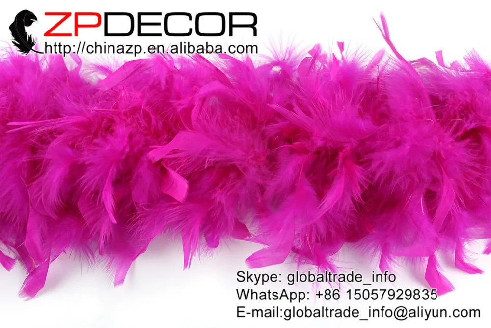 ZPDECOR перо 2 ярдов/партия 80 г ручная работа Premuim качество красивый ярко розовый боа