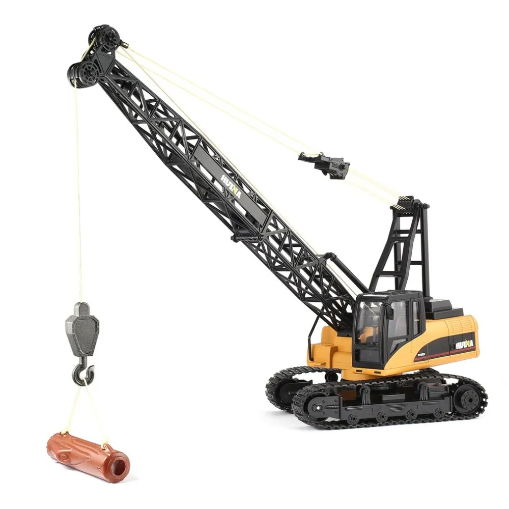 HUINA 1572 15ch RC сплав кран 1/14 2,4 GHz инженерный подвижный замок стрелы крюк механический грузовик игрушечный автомобиль со звуком светильник