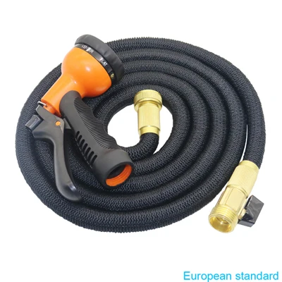 Europeanstandard 25FT-50FT расширяемый волшебный гибкий садовый шланг для воды с 8 узорами пистолет-распылитель для чистки автомобиля и полива садоводства - Цвет: Europeanstandard