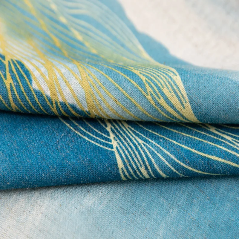 Занавески в стиле ретро с чернильным принтом для гостиной Плотные хлопковые