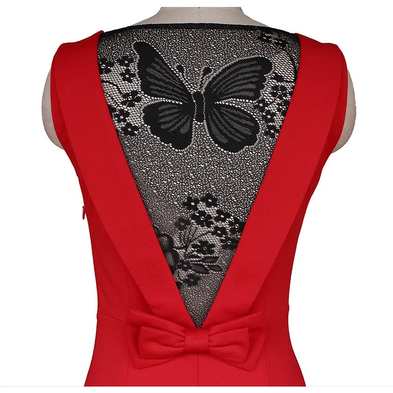 Женское сексуальное элегантное прозрачное вечернее платье карандаш с бантом на