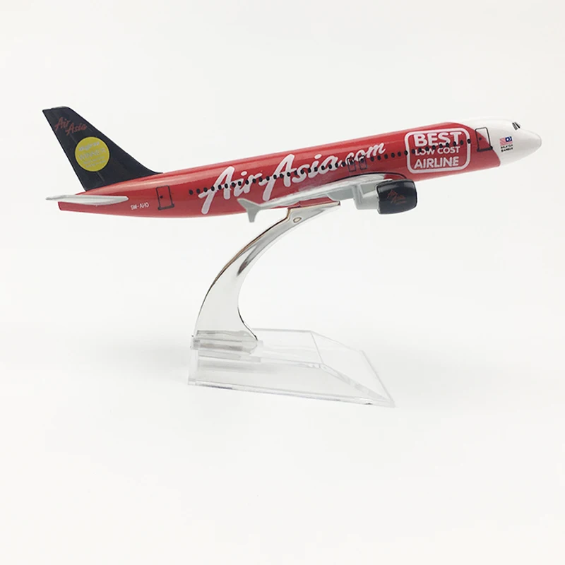 Модель самолета A320 Air Asia Airlines 16 см лучшая модель из металла 1: 2007 летательного