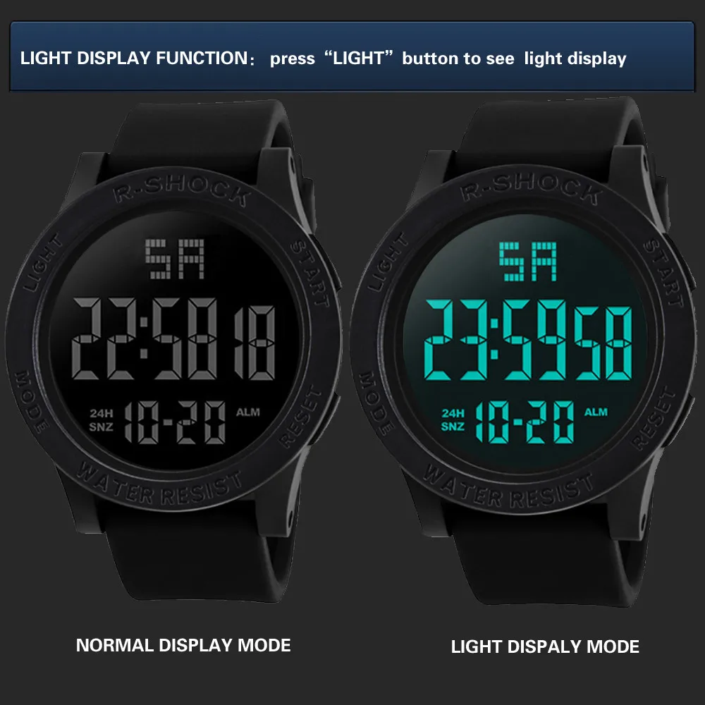 Masculino Mens Watches Fashion Waterproof Men's Boy LCD Digital Stopwatch Date Rubber Sport Wrist Watch For Men Relojes | Наручные