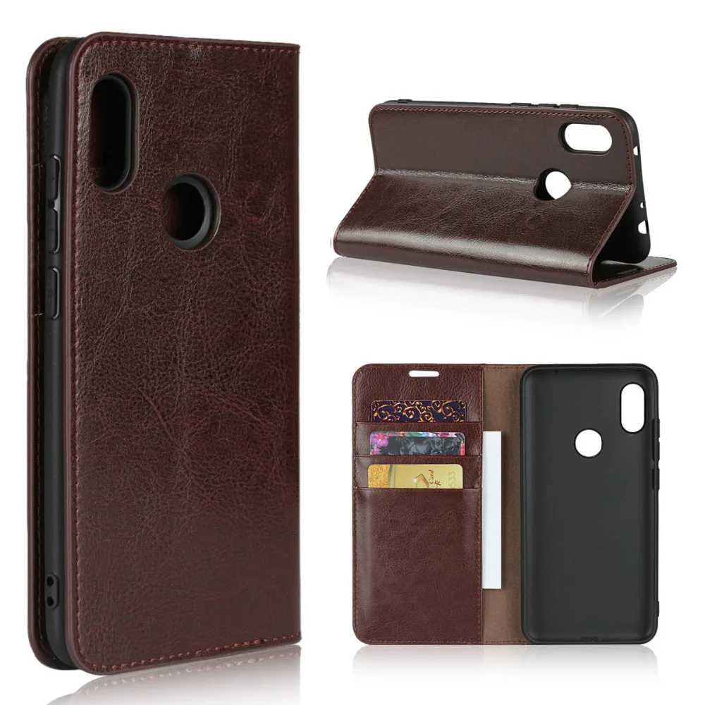 LUCKBUY роскошные чехлы-бумажники из натуральной кожи для Xiaomi Redmi S2 5 Plus 6A 6 PRO Note 8 SE Mix 2s