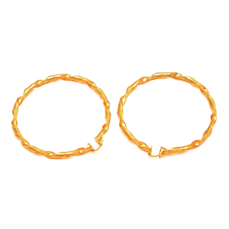 Ethlyn Золотые Большие круглые серьги обруч для женщин 2018 ювелирные изделия подарок
