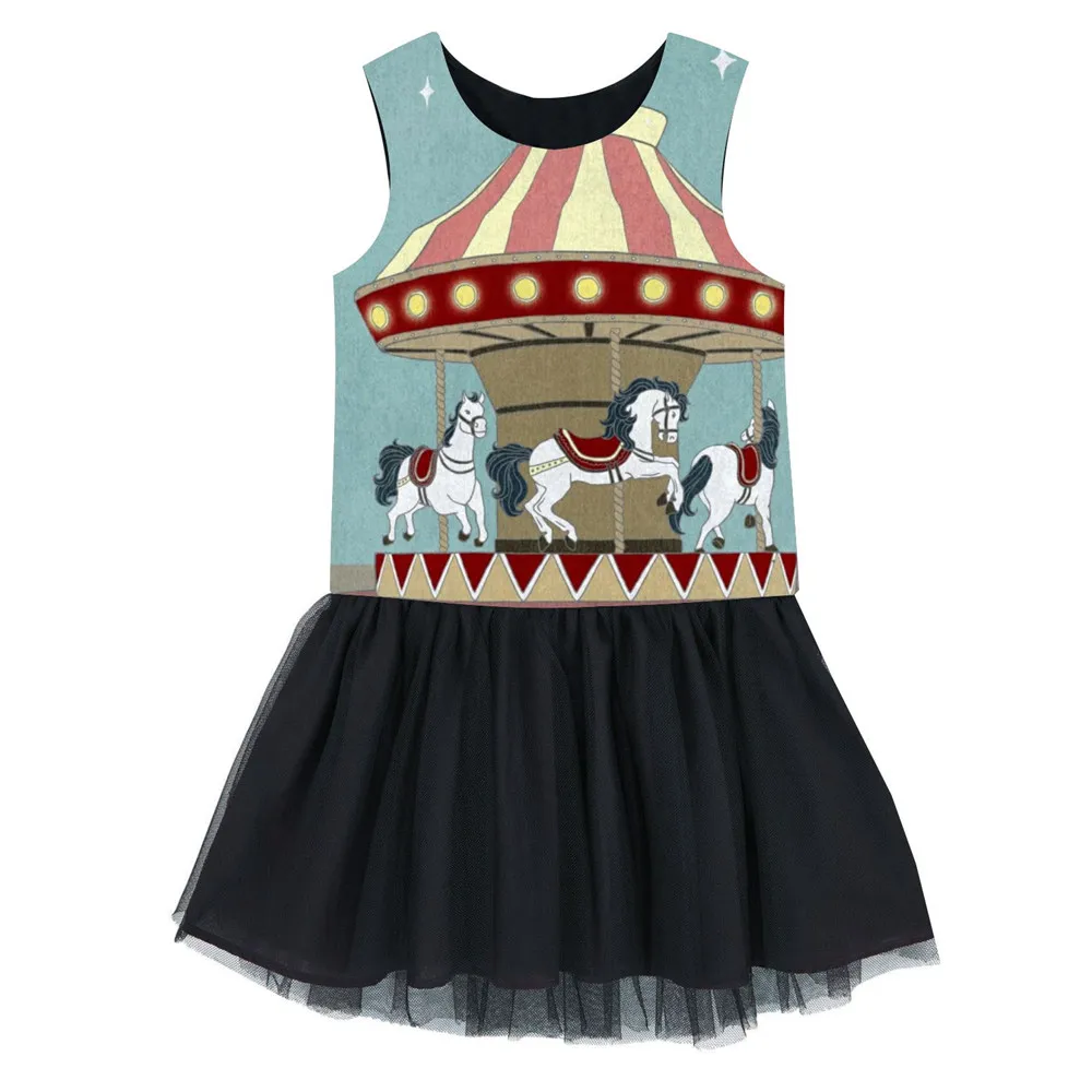 2-10years kids dress New summer fashion Carousel printing Dress girls clothes seeveless Children Clothes | Детская одежда и обувь
