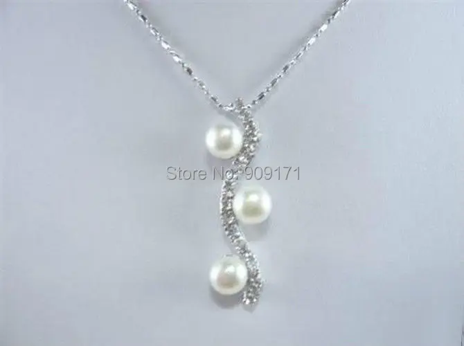 Бесплатная доставка&gt красивое ожерелье с кулоном из белого жемчуга Akoya 8-9 мм