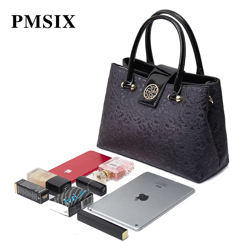 PMSIX женские брендовые сумки Сумки из искусственной кожи тисненые винтажные