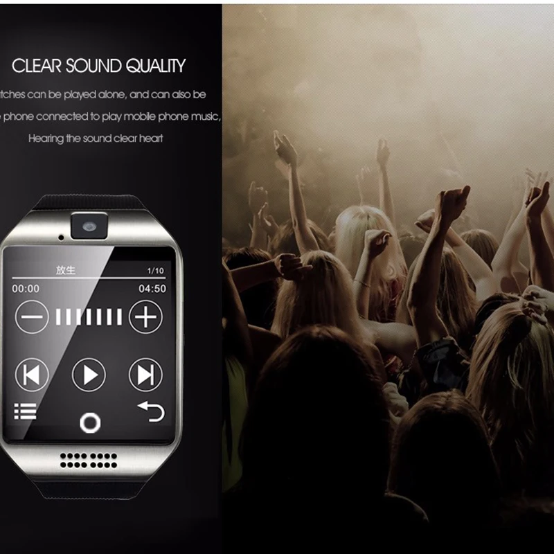 Смарт часы Q18 Bluetooth Smartwatch Facebook Whatsapp Twitter синхронизация поддержка sim карты фитнес