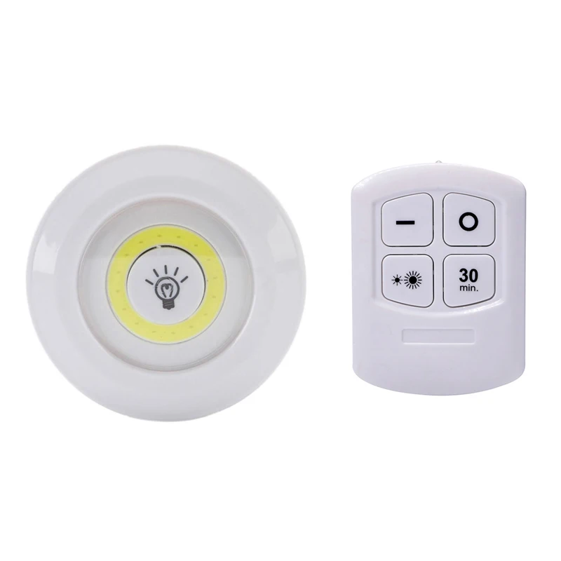 1 remote 1 lamps Горячий Диммируемый светодиодный светильник для шкафа с батарейным пультом дистанционного управления, беспроводной COB Ночной светильник, лампы безопасности для шкафа, коридора, шкафа - Испускаемый цвет: 1 remote 1 lamps